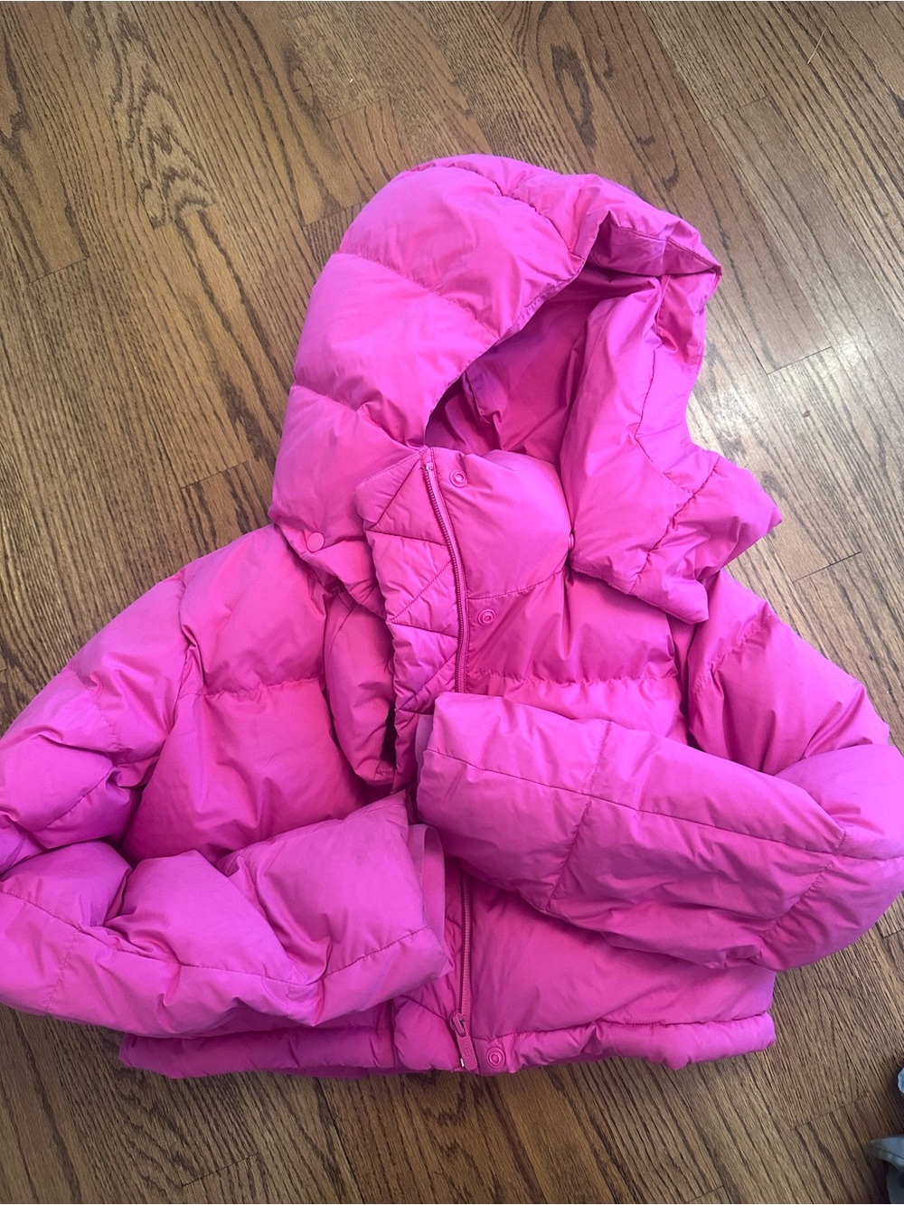 Lulu Wunder Puff Pink Hooded Jacket